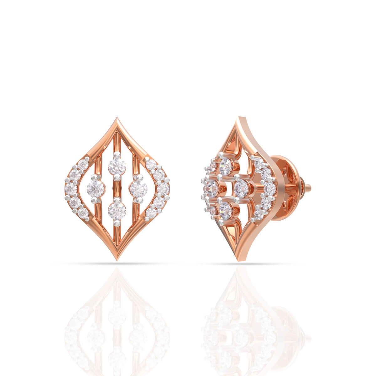 Shimmering Rose Gold Square Studs for Chic Statement