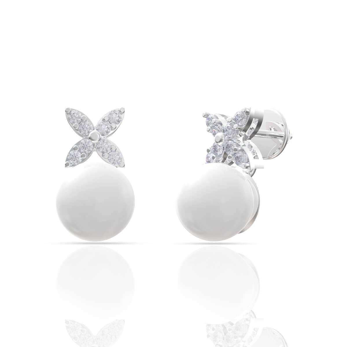 Bold and Sleek Star Design 18K Gold Studs