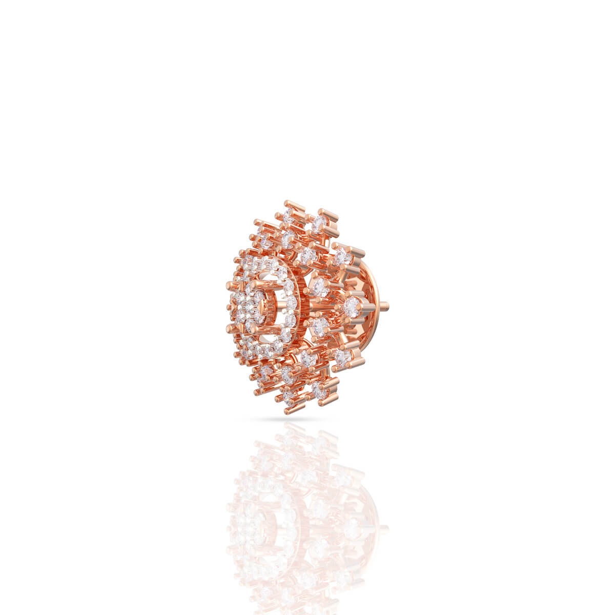 Intricately Crafted Daisy Motif 18K Diamond Studs