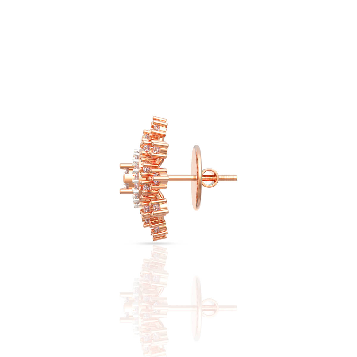 Intricately Crafted Daisy Motif 18K Diamond Studs
