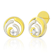Polished Whirl 18K Diamond Studs