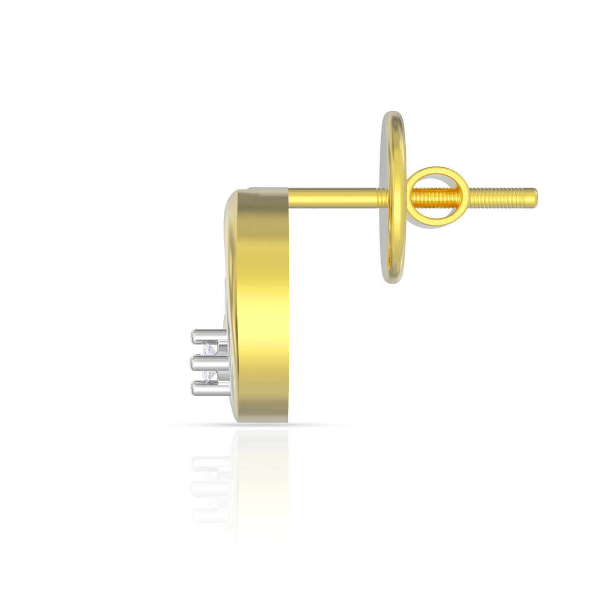 Polished Whirl 18K Diamond Studs