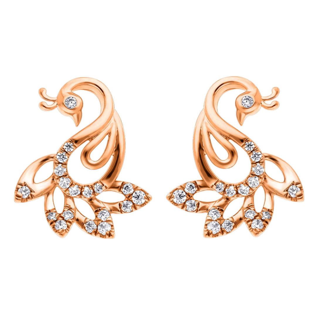 18K Enchanting gemstone Peacock Gold Studs