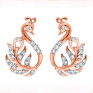 18K Peacock Majesty Diamond Gold Stud Earrings