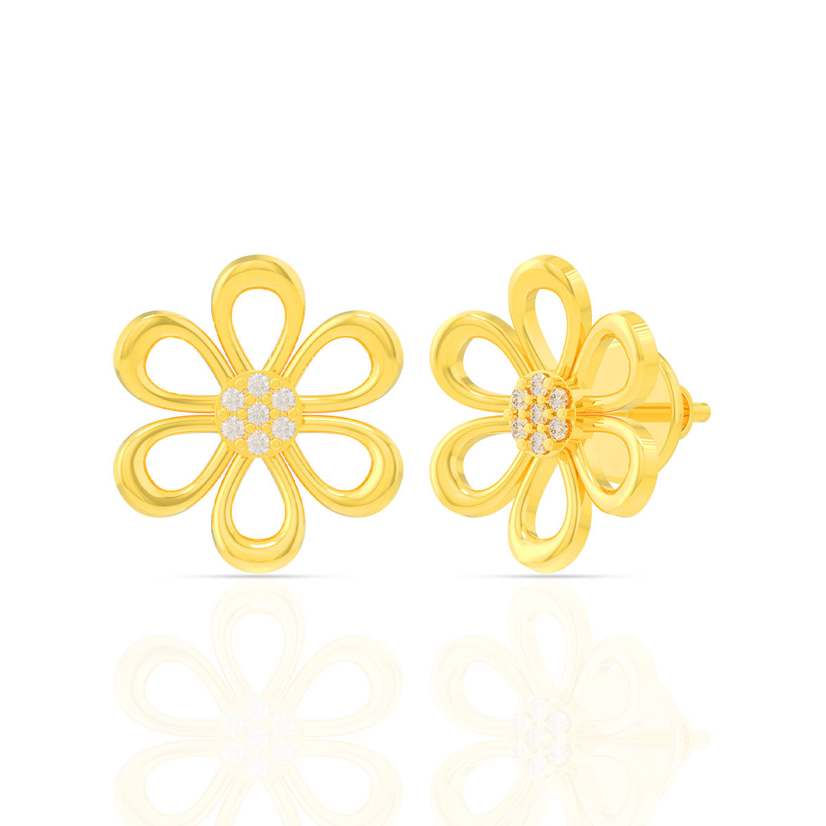 Flora Charm Gold Studs for Everyday Style 18K