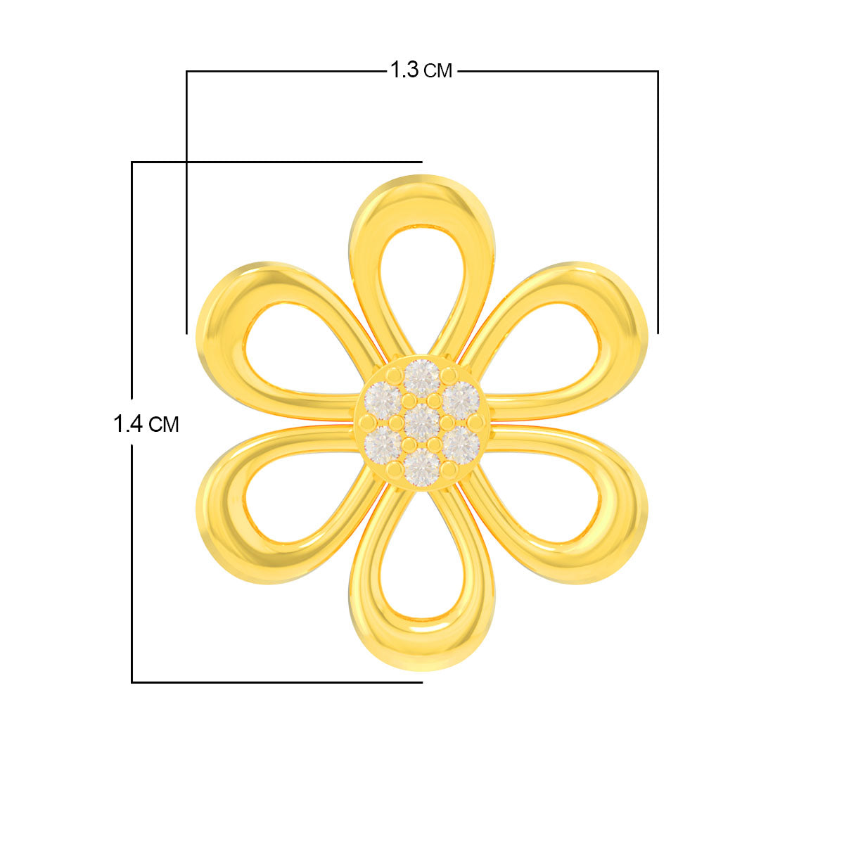 Flora Charm Gold Studs for Everyday Style 18K