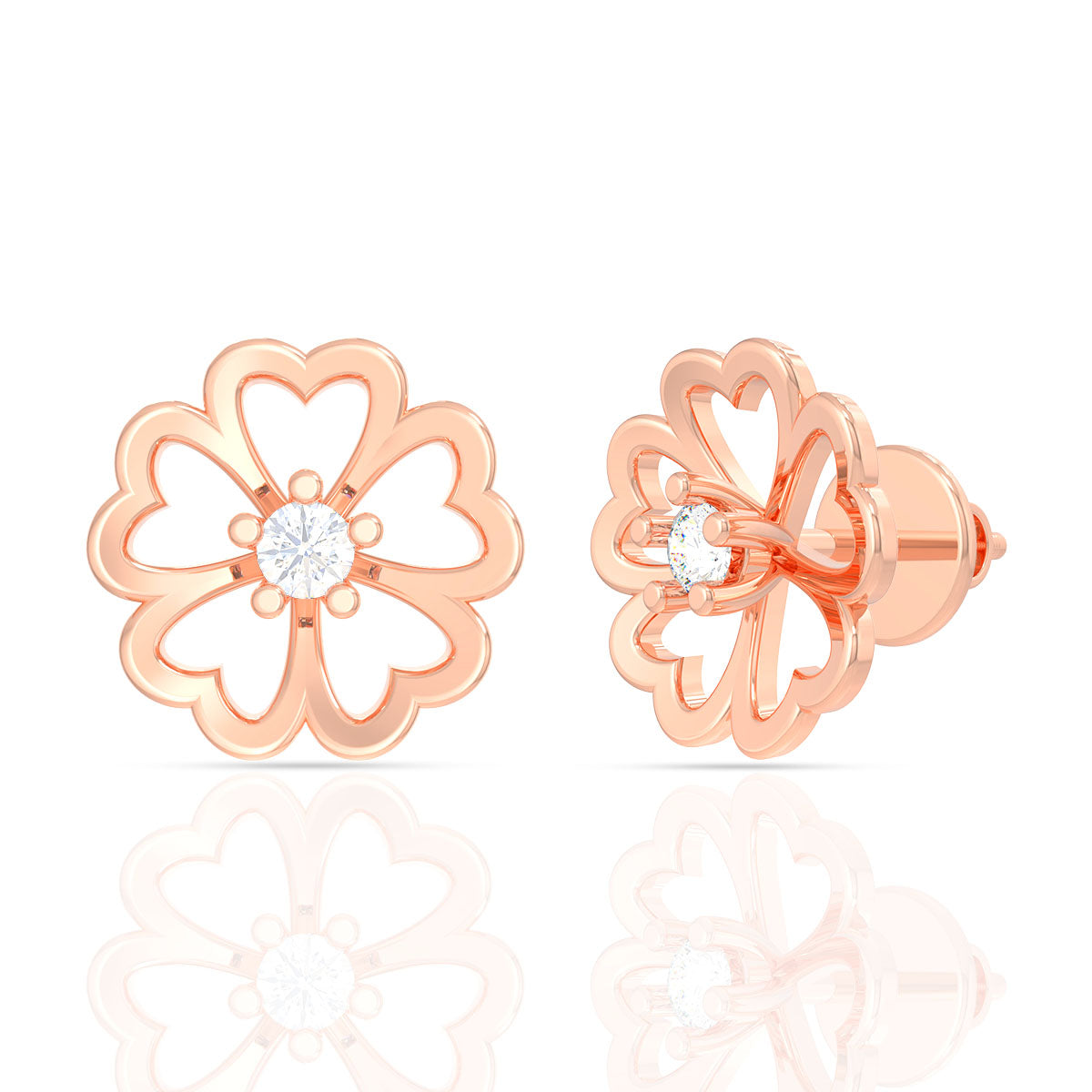 Daisy Charm Gold Studs for Everyday Style 18K