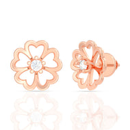 Daisy Charm Gold Studs for Everyday Style 18K