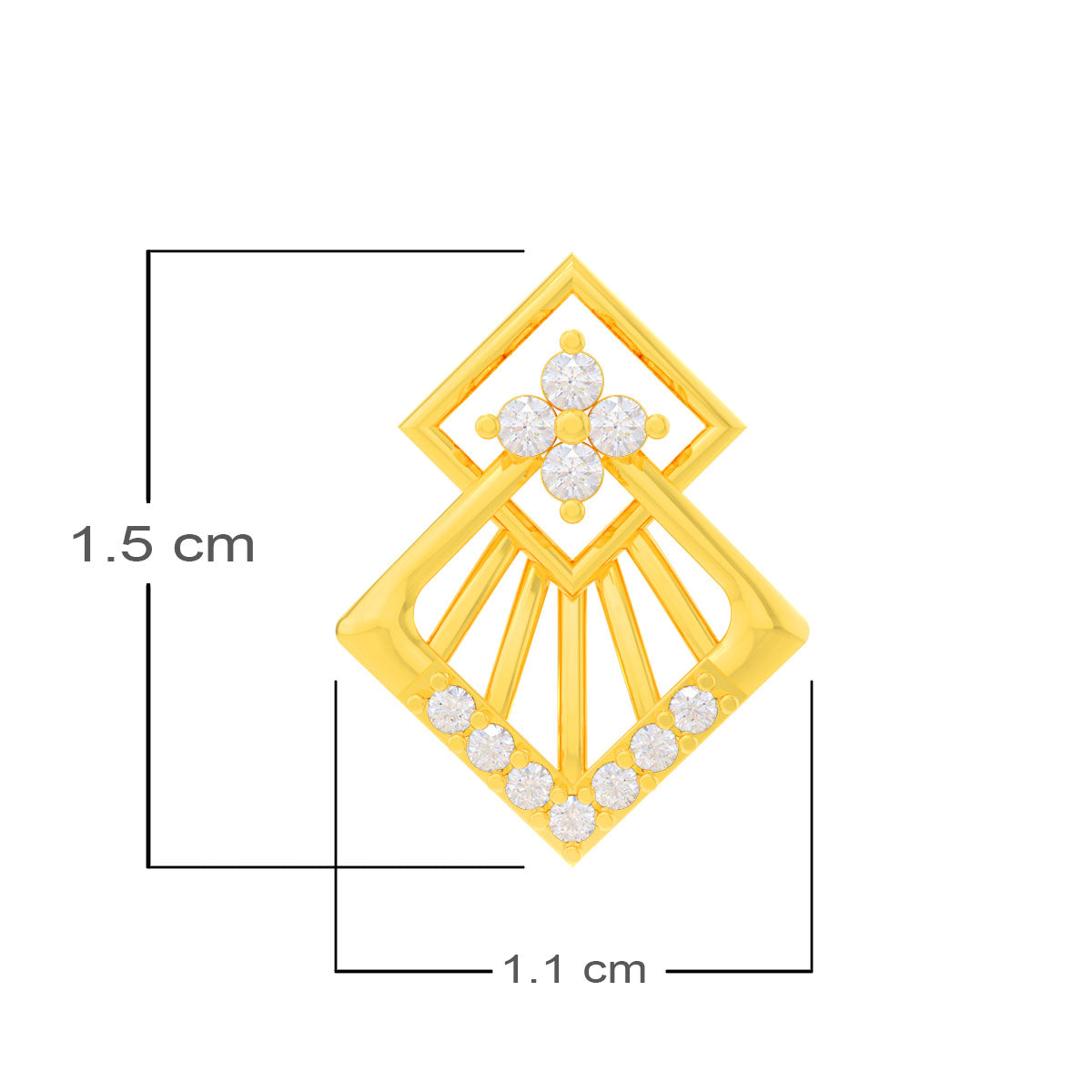 Modest Classy Bold Gold Studs 18K