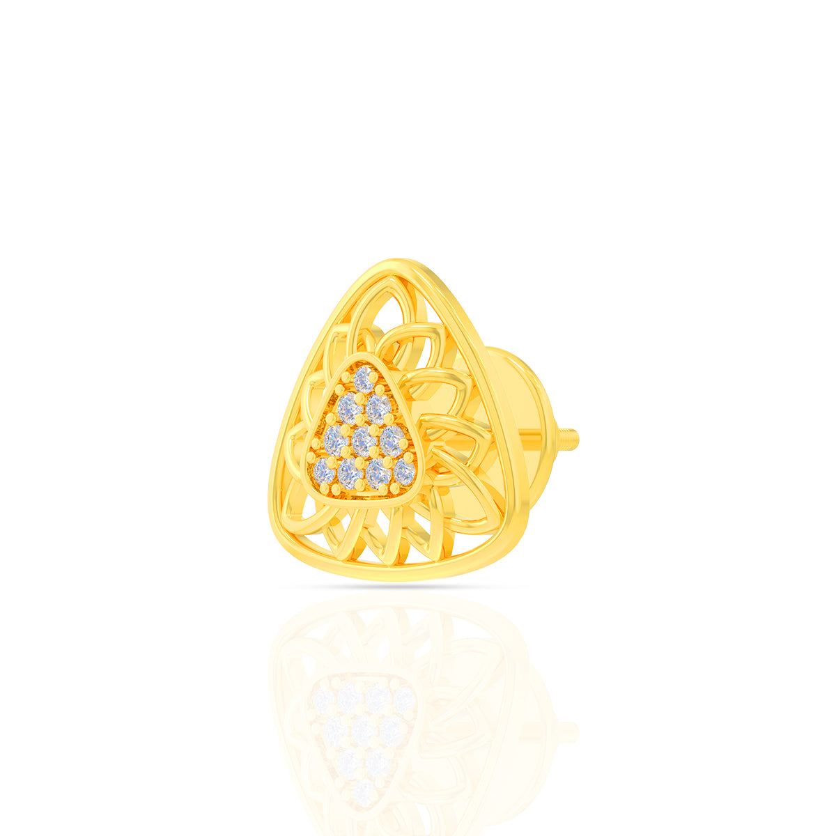 18K Triad Diamond Studs For Everyday Style