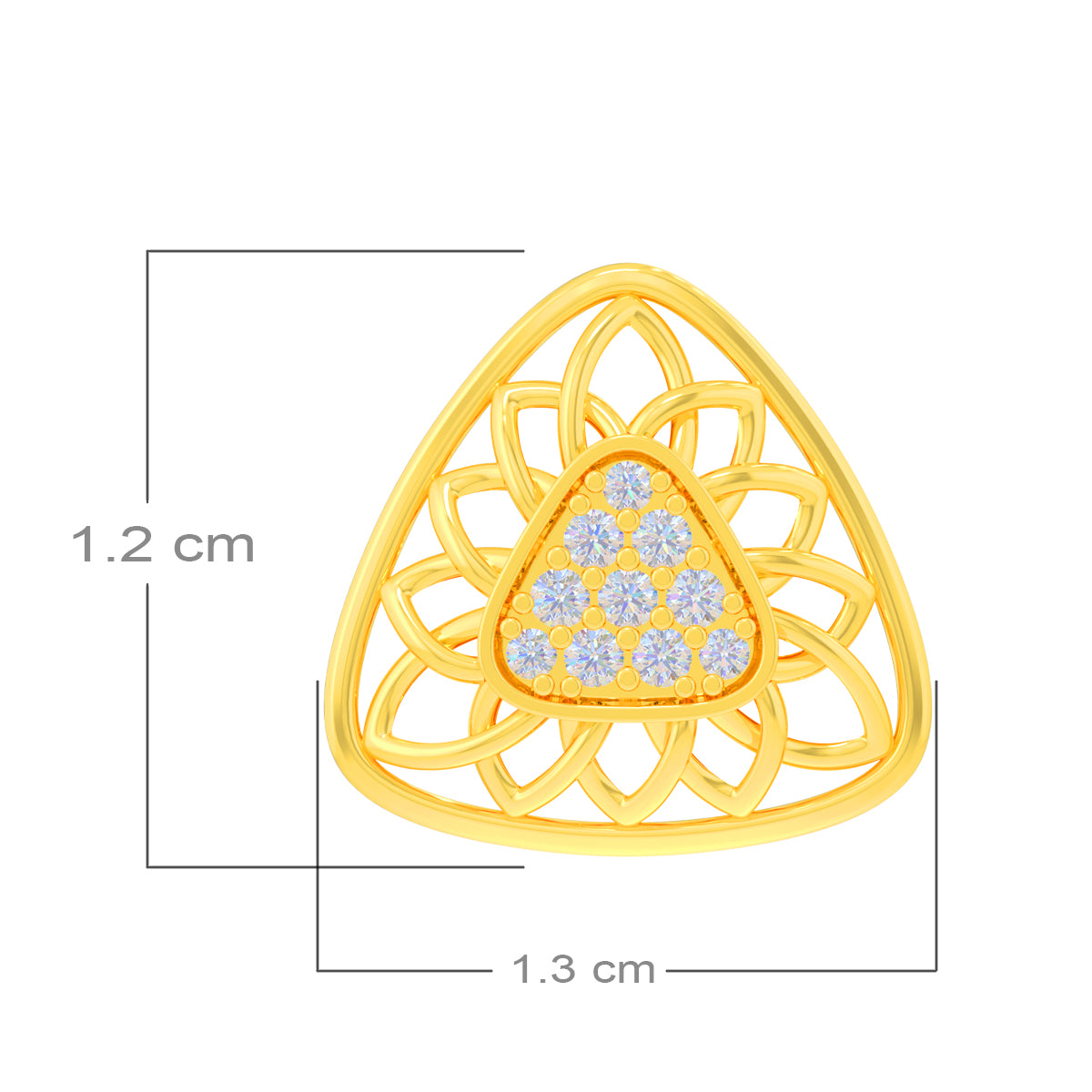 18K Triad Diamond Studs For Everyday Style