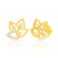 Shimmering Lotus 18K Diamond Studs