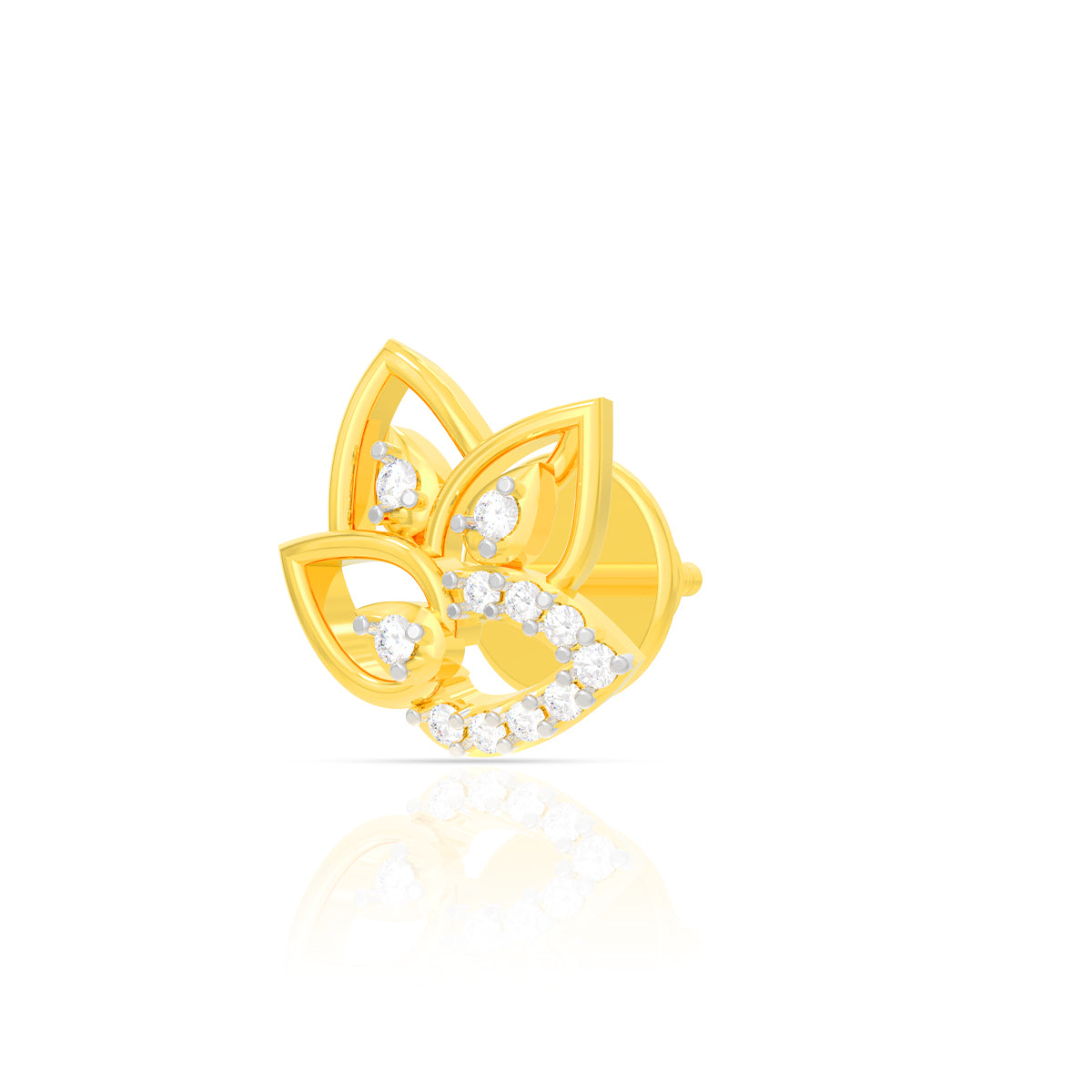 Shimmering Lotus 18K Diamond Studs