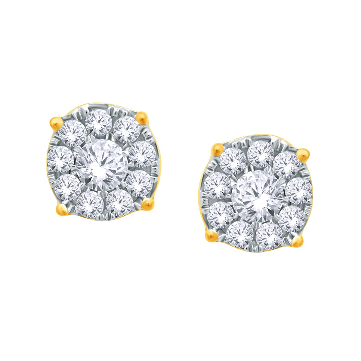 Glorious Floral Orb Gold Studs 18K