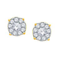 Glorious Floral Orb Gold Studs 18K