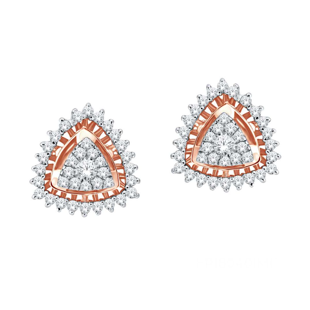 18K Effortlessly Modern Trigonal Gold Studs