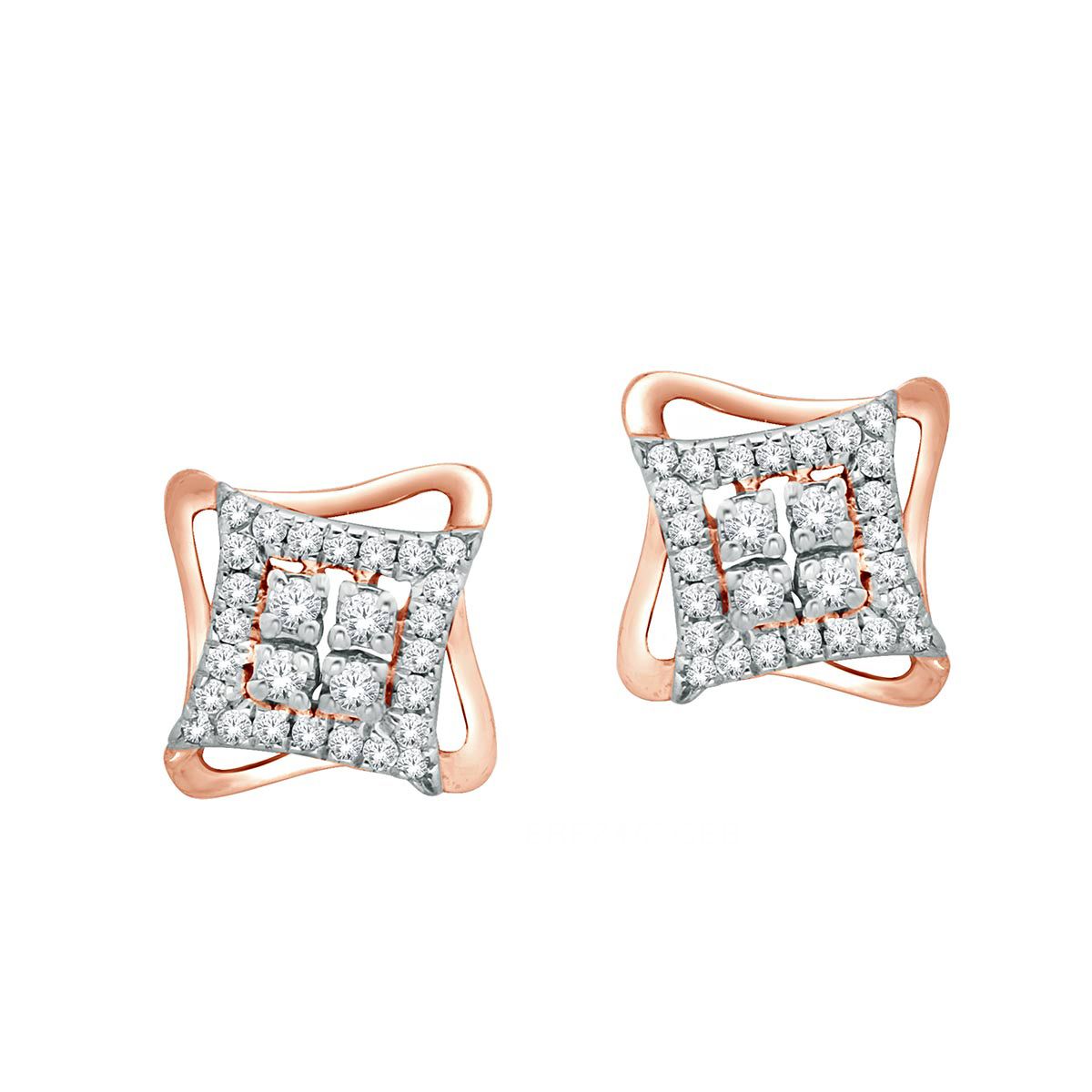 Glamourous Charm Square Studs 18K