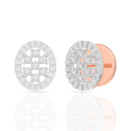 Shimmering Grace Oblong Gold Studs 18K
