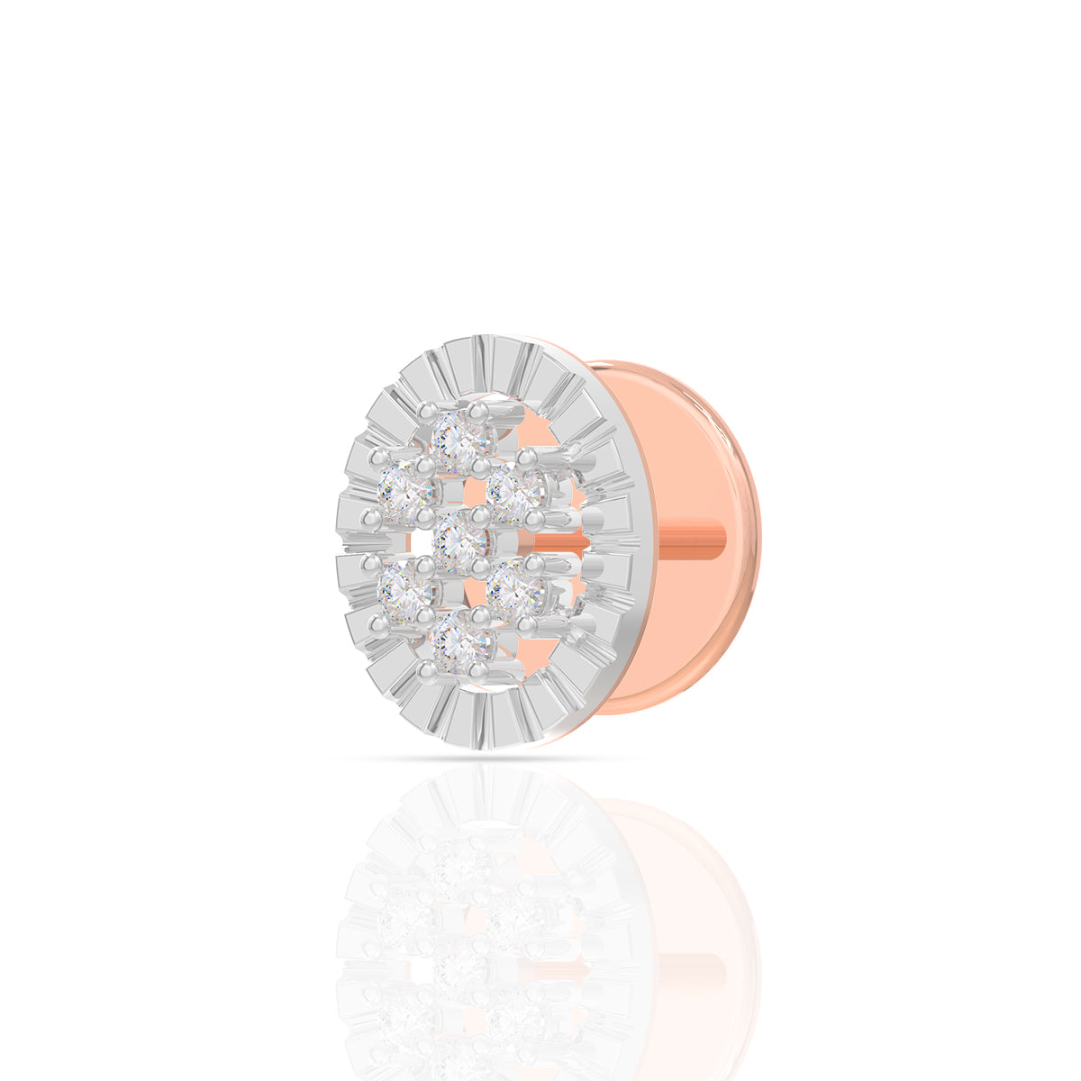 Shimmering Grace Oblong Gold Studs 18K