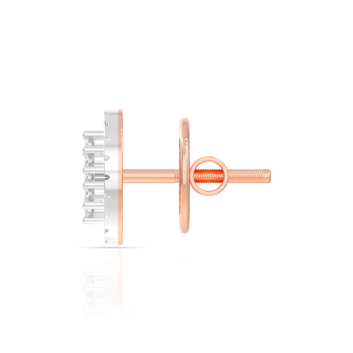 Shimmering Grace Oblong Gold Studs 18K