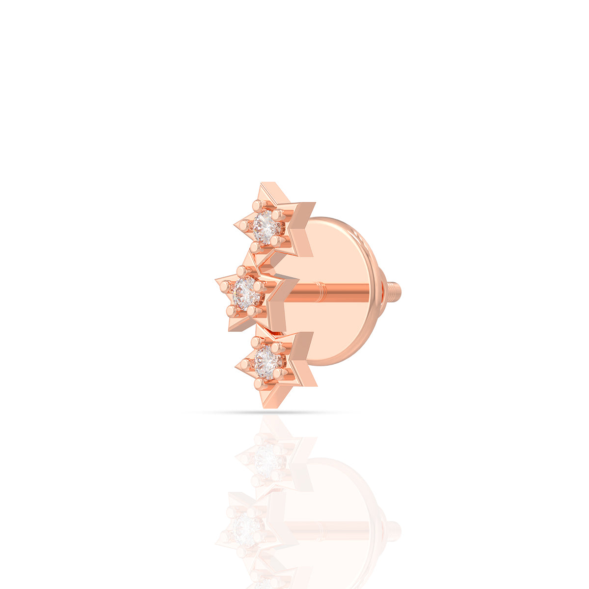 Dazzle and Sleek Starry 18K Diamond Stud Earrings
