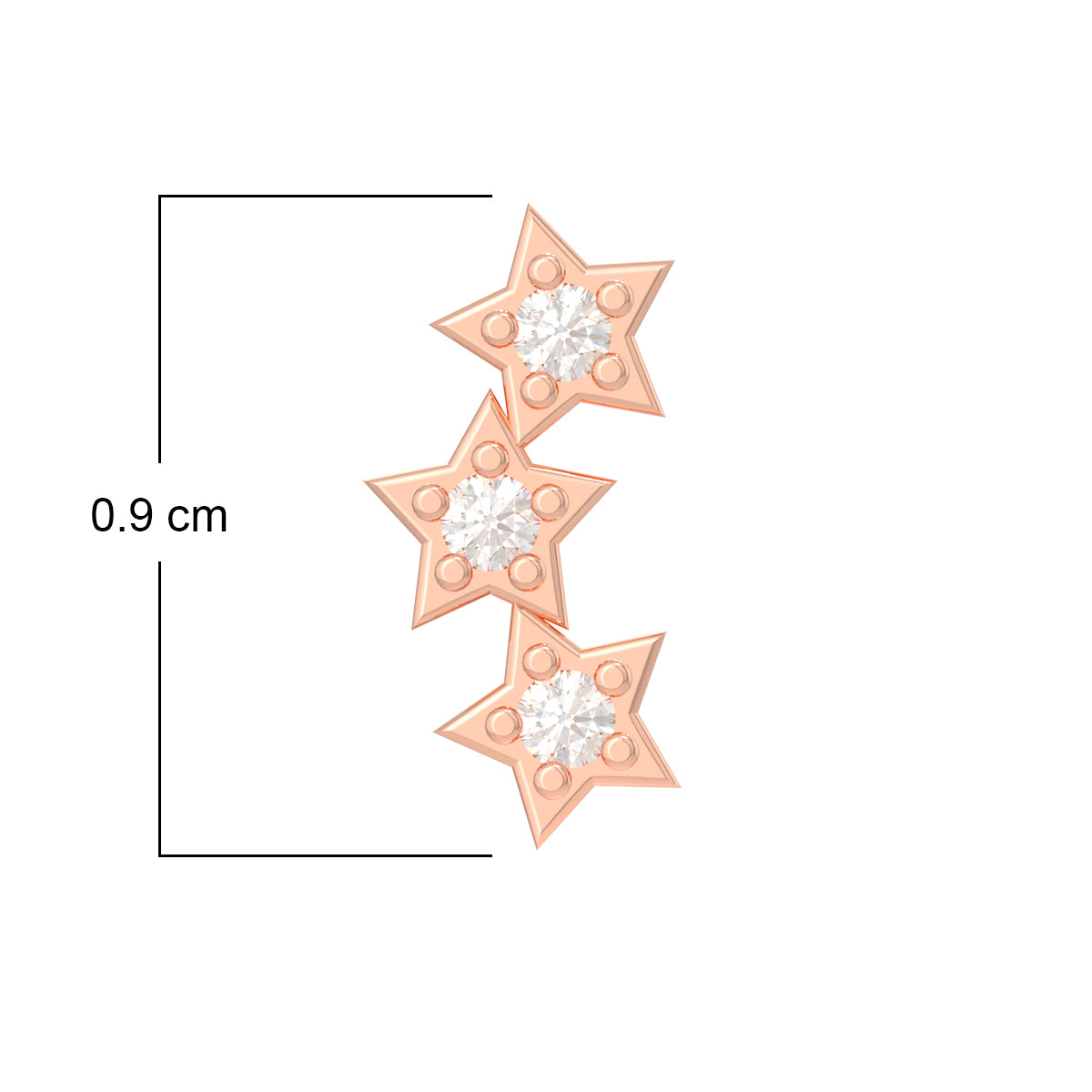Dazzle and Sleek Starry 18K Diamond Stud Earrings