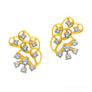Enigmatic Leafy Swirl Gold Studs 18K