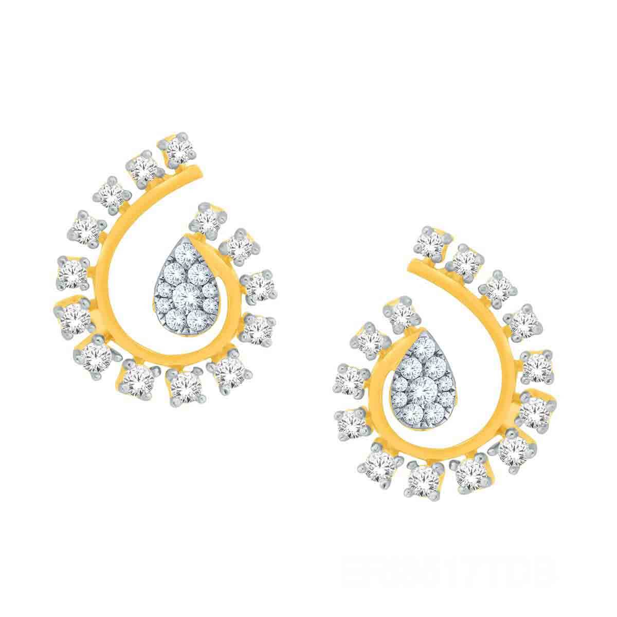 Gleaming Blossom 18K Diamond Stud Earrings