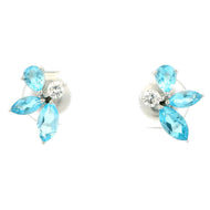 9K Lab Grown Diamond Colorstone Earrings