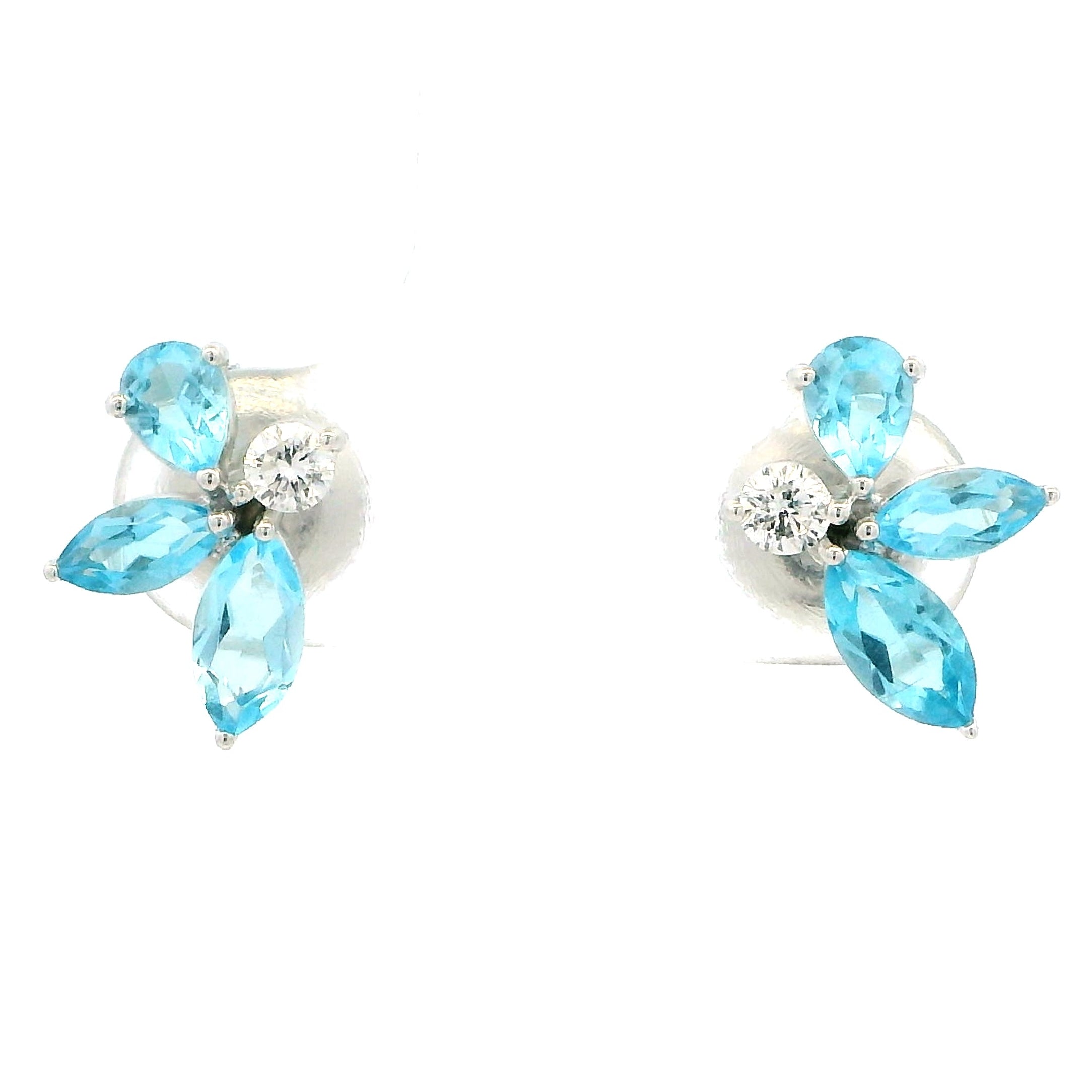 9K Lab Grown Diamond Colorstone Earrings