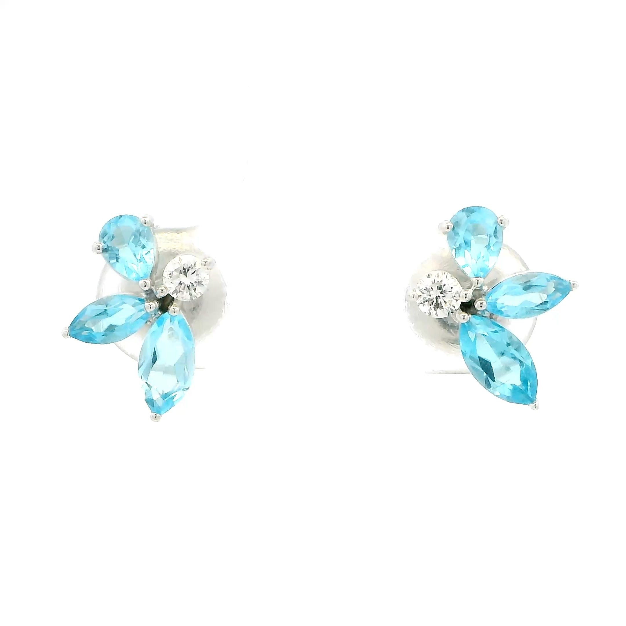 9K Lab Grown Diamond Colorstone Earrings