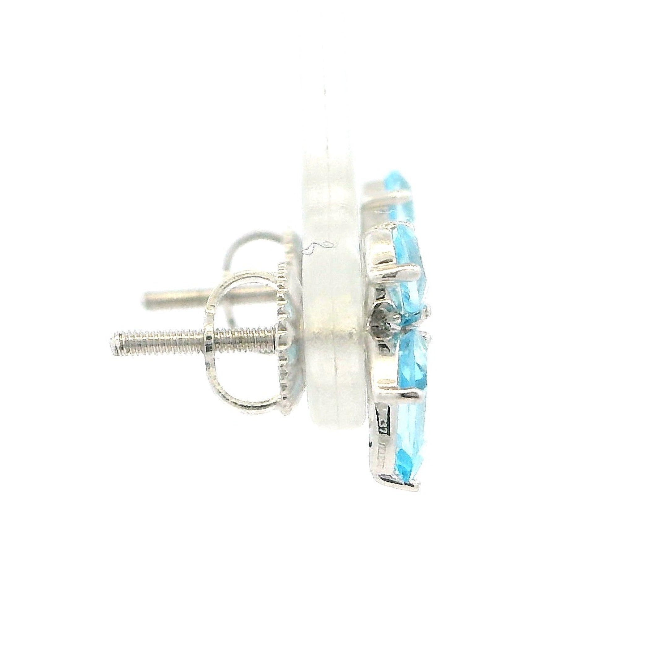 9K Lab Grown Diamond Colorstone Earrings