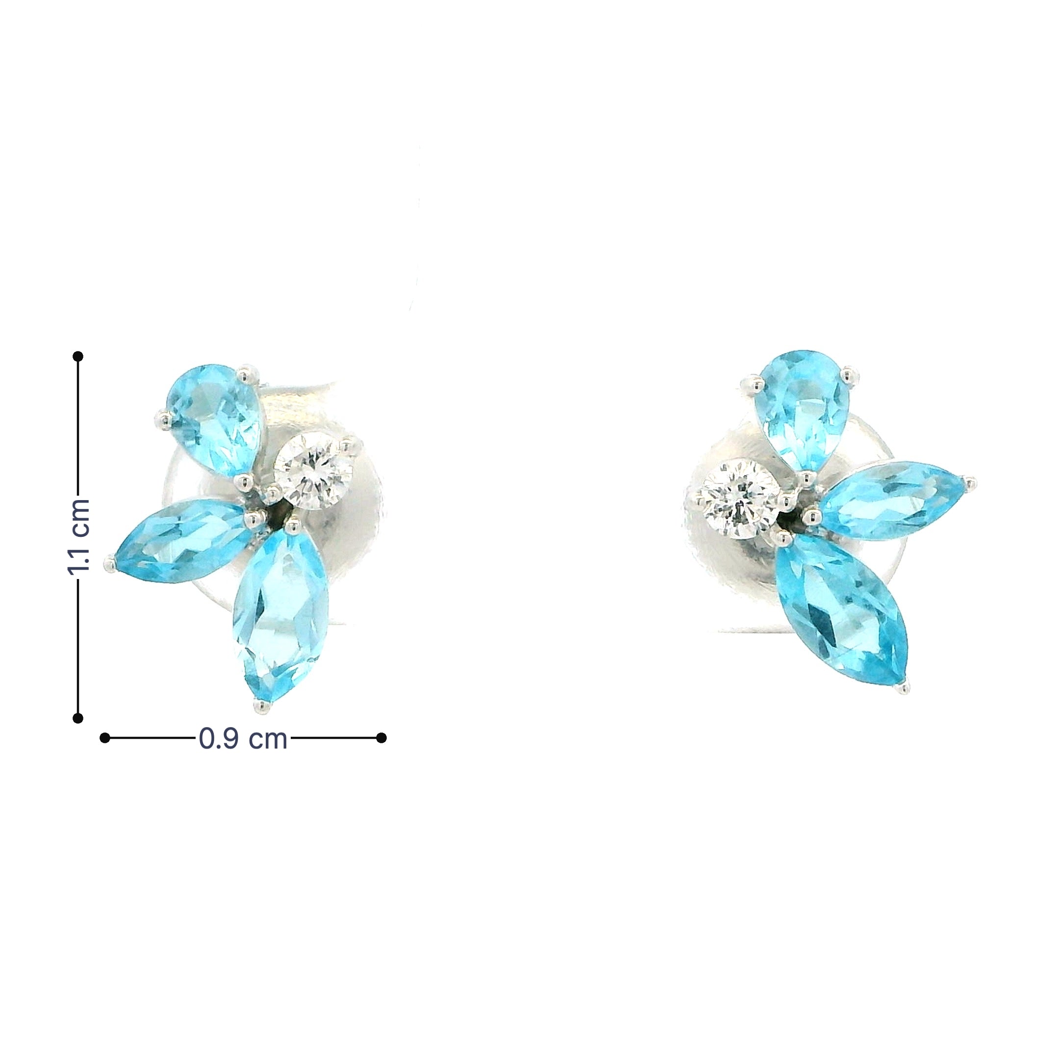 9K Lab Grown Diamond Colorstone Earrings