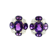9K Lab Grown Diamond Colorstone Earrings