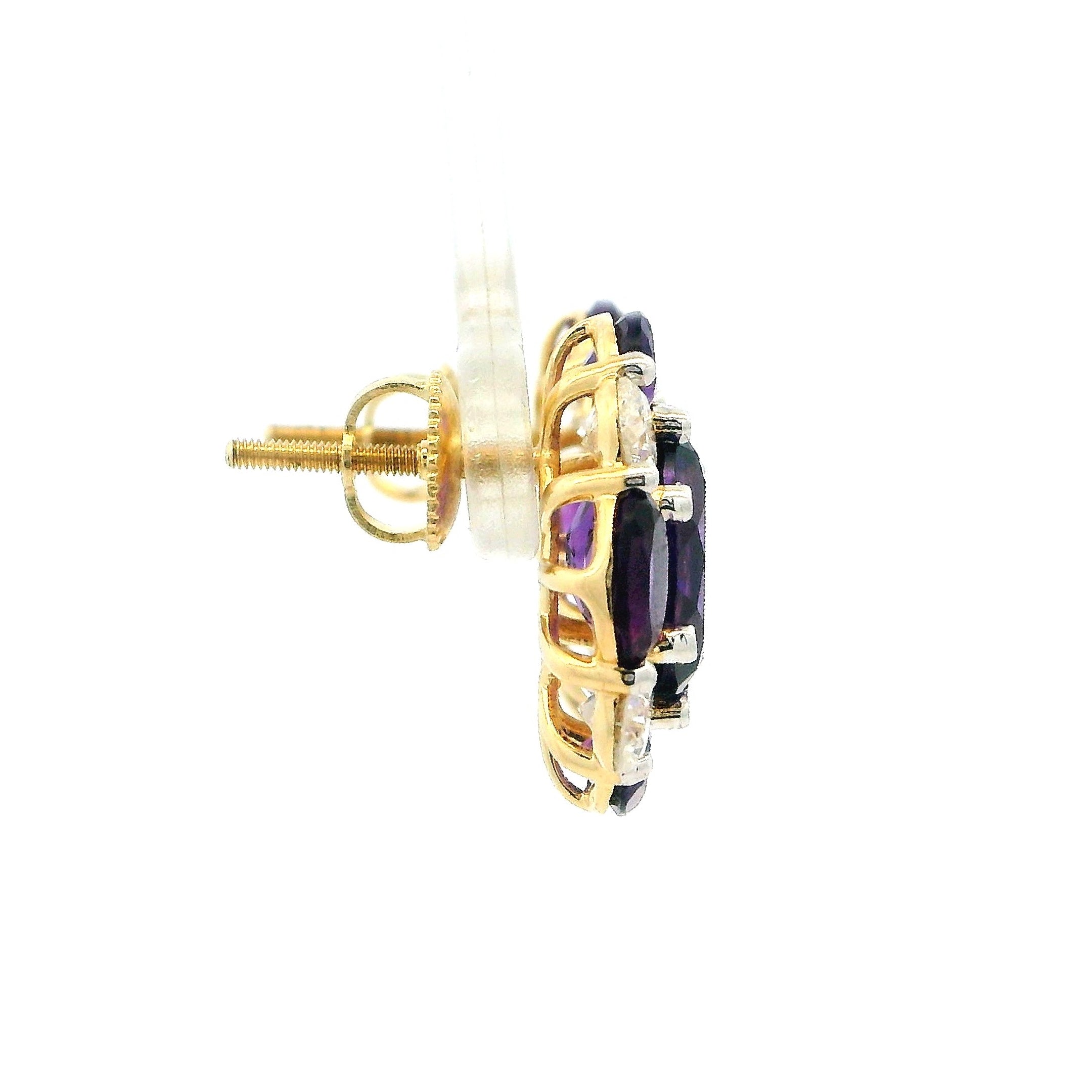 9K Lab Grown Diamond Colorstone Earrings
