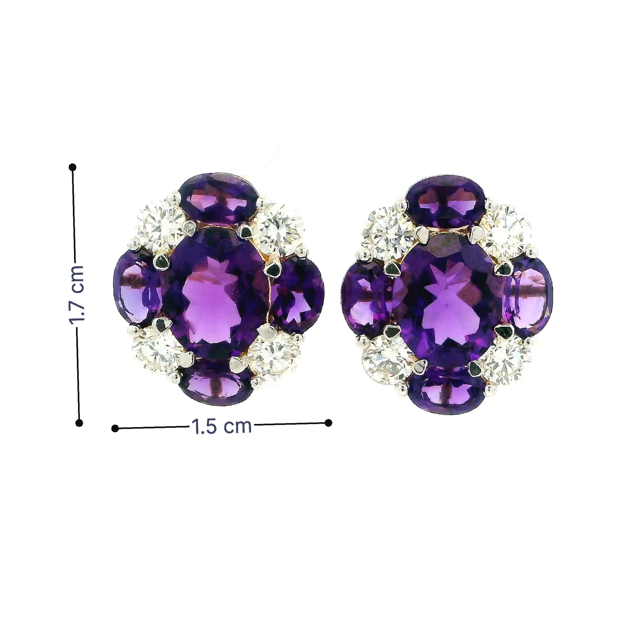 9K Lab Grown Diamond Colorstone Earrings