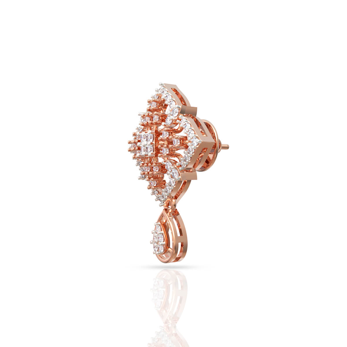 18K Rose Gold Studs with Cheerful Radiance