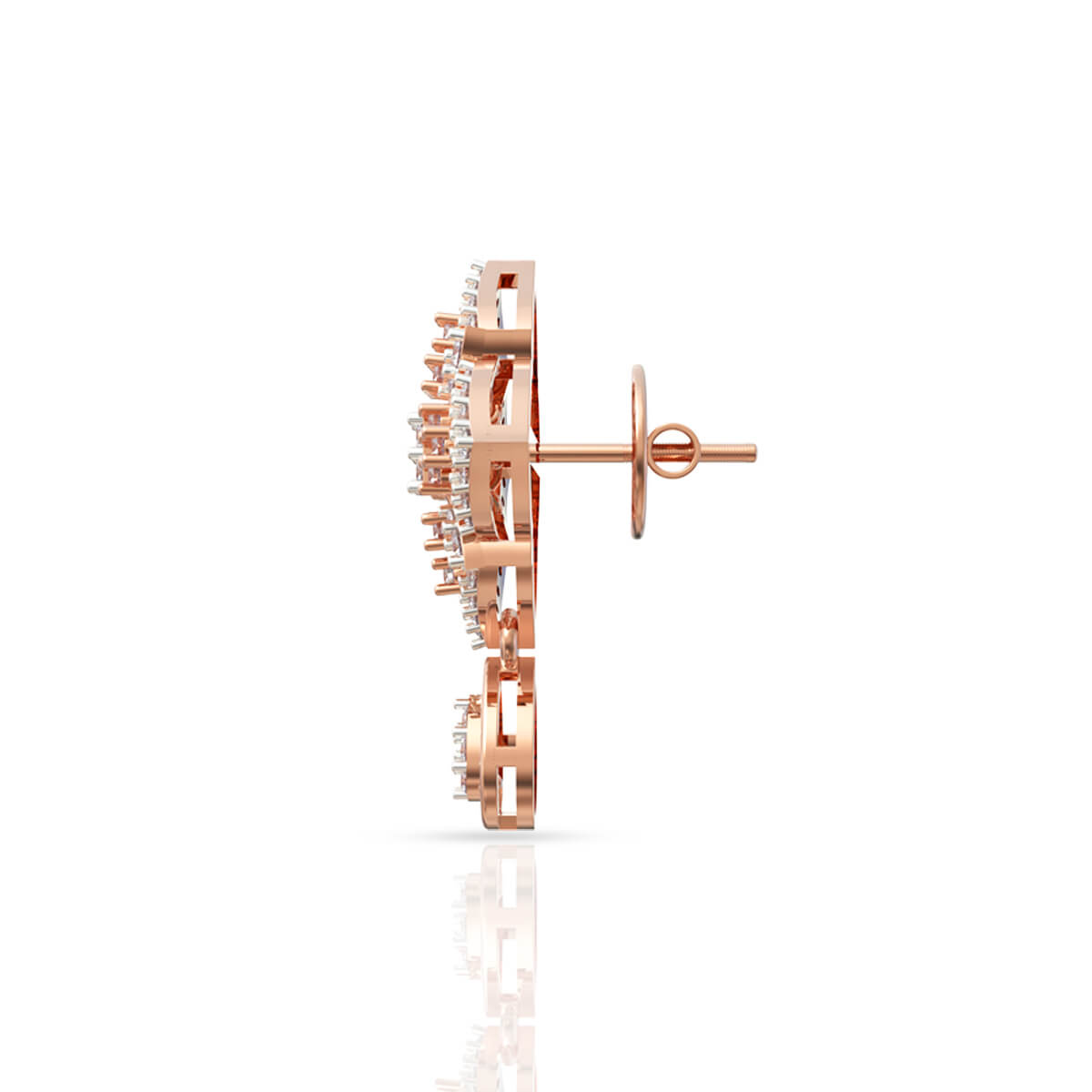18K Rose Gold Studs with Cheerful Radiance