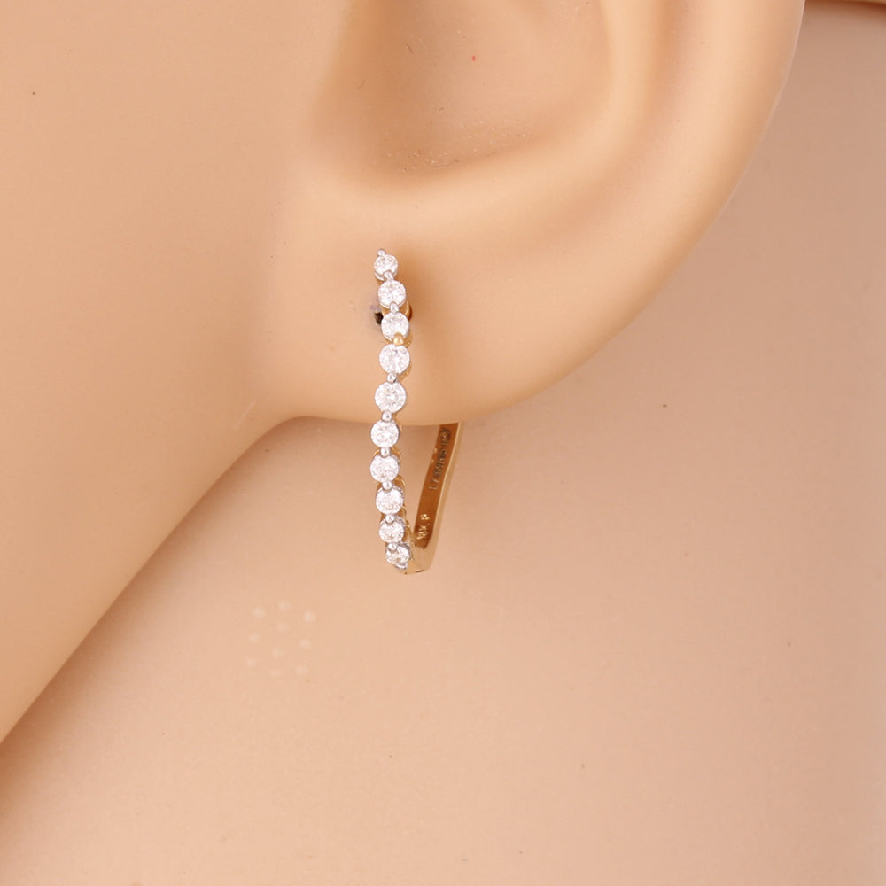 Sleek 18K Diamond Hoops for Trendy Look