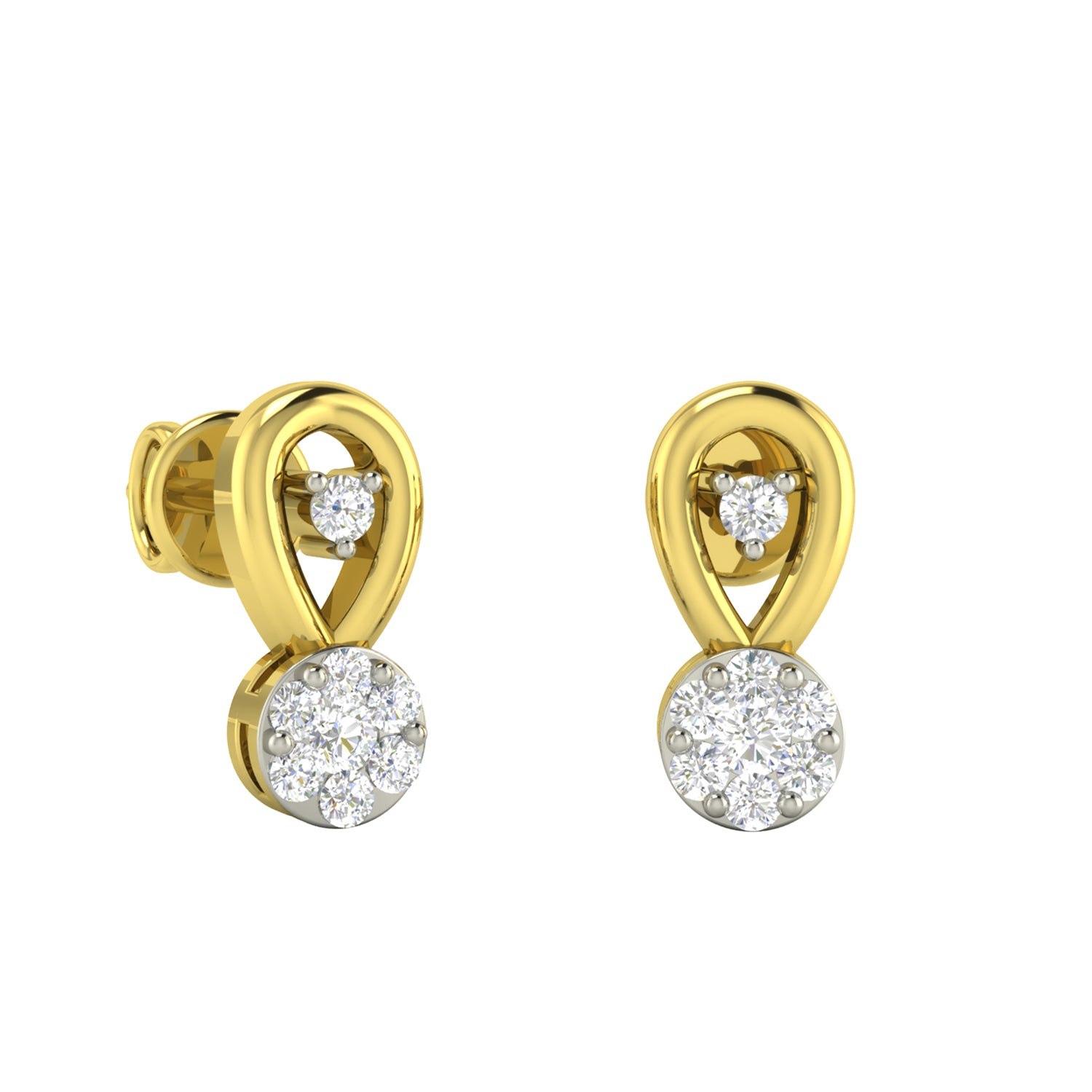 Pretty 18K Gold Studs for Natural Radiance