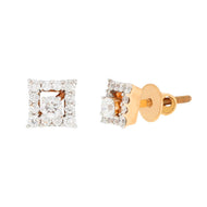 18K Diamond Box Studs for Sophisticated Touch