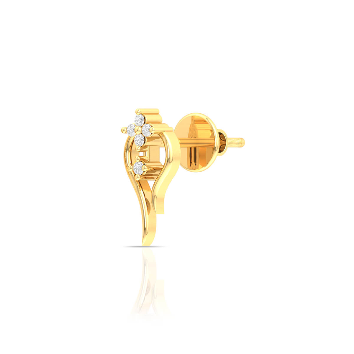 Charming Stud Earrings in 18K Gold