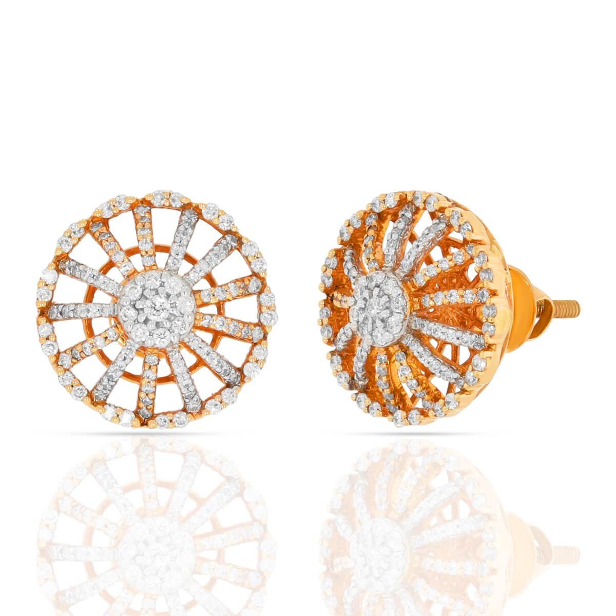 18K Sophisticated Floral Studs for a Modern Touch