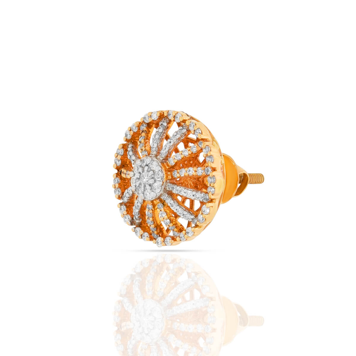 18K Sophisticated Floral Studs for a Modern Touch