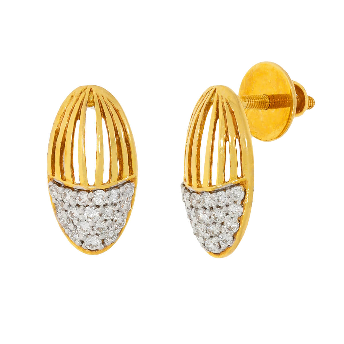 Contemporary Oval Gold Studs