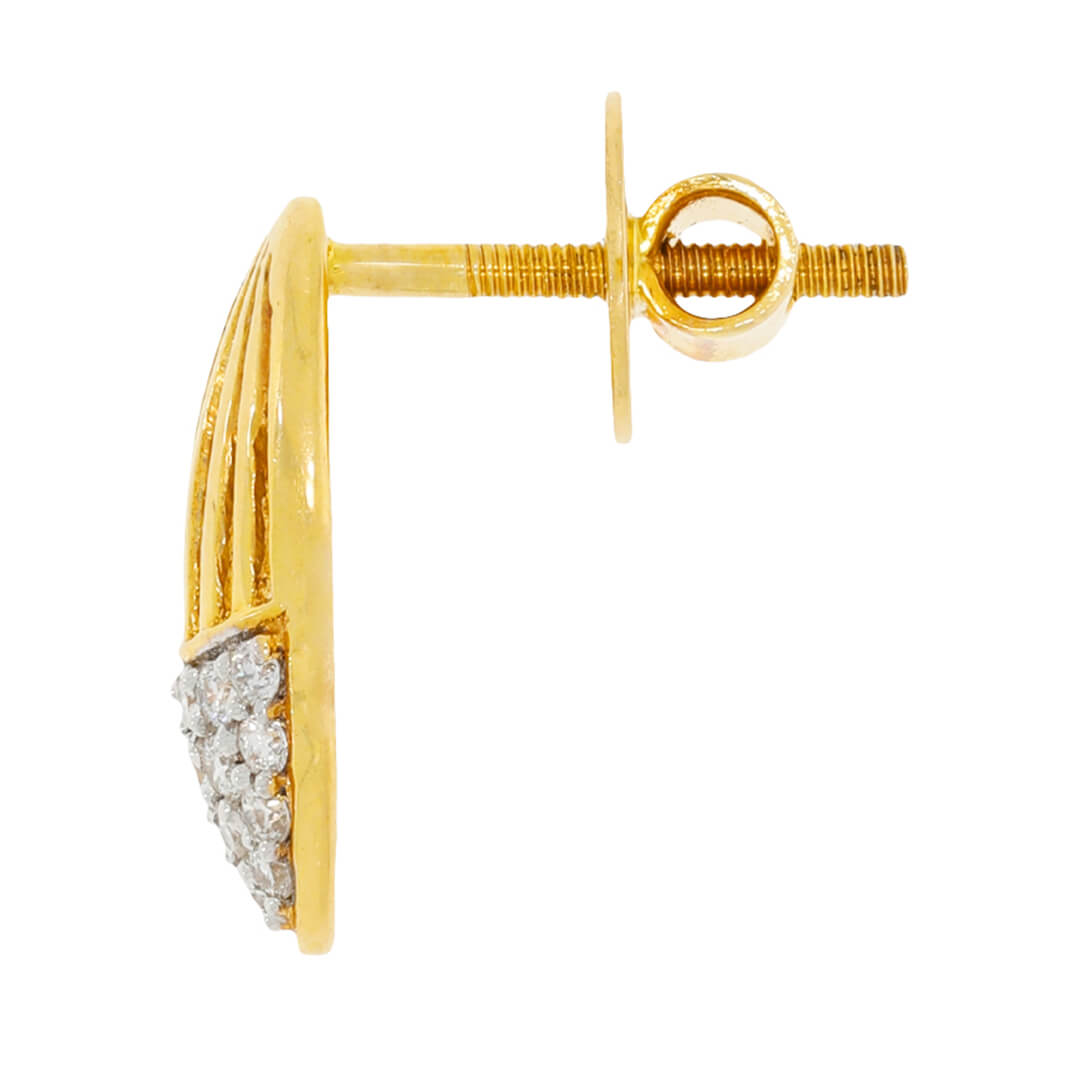 Contemporary Oval Gold Studs