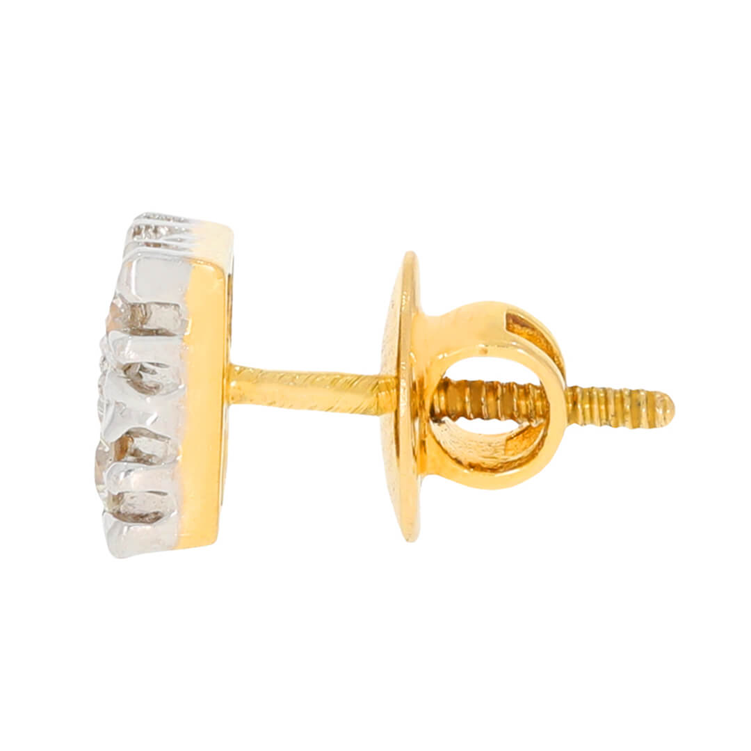 18K Radiant Diamond Square Stud Earrings for Elegant Glow