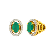 Gleaming Green 18K Diamond Studs