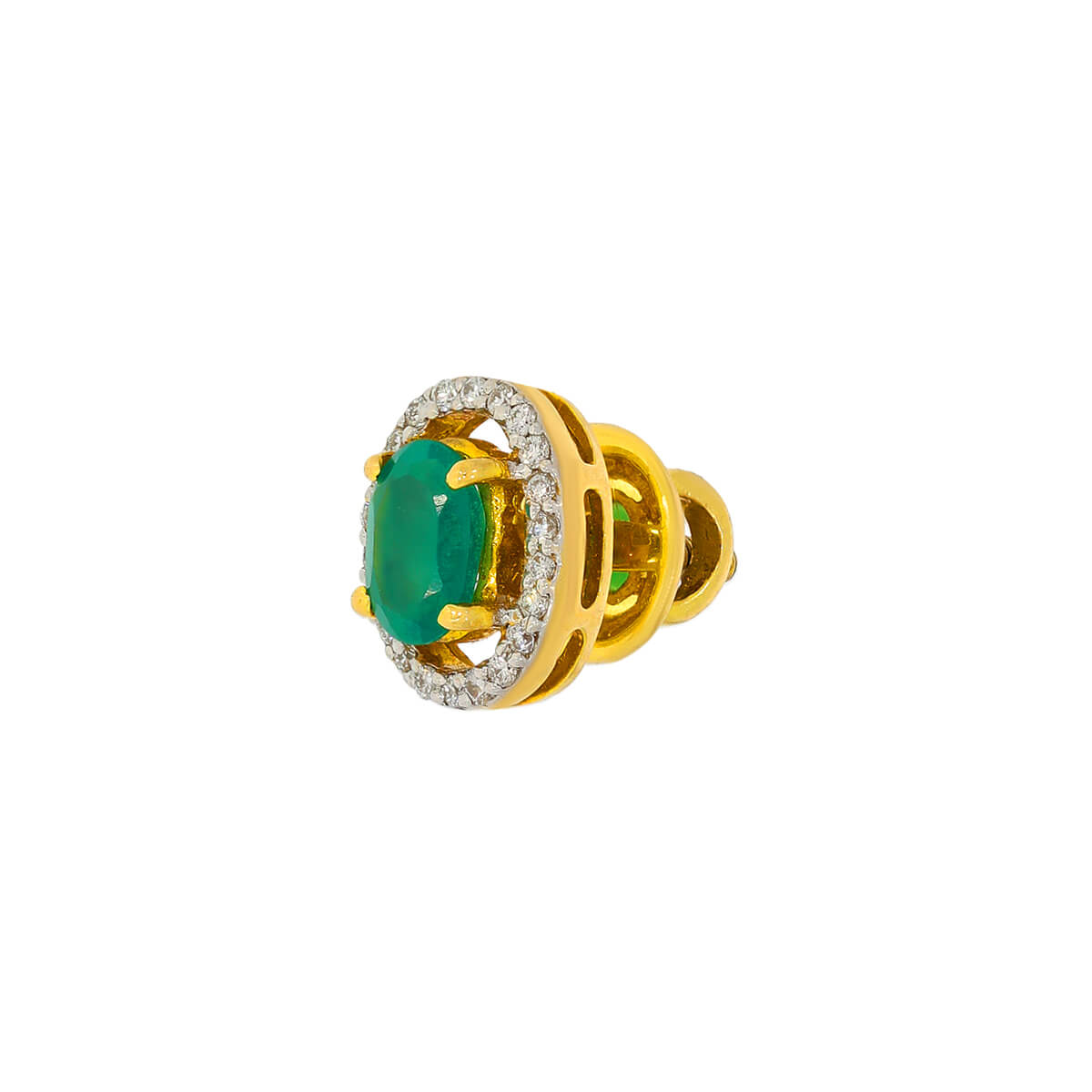Gleaming Green 18K Diamond Studs
