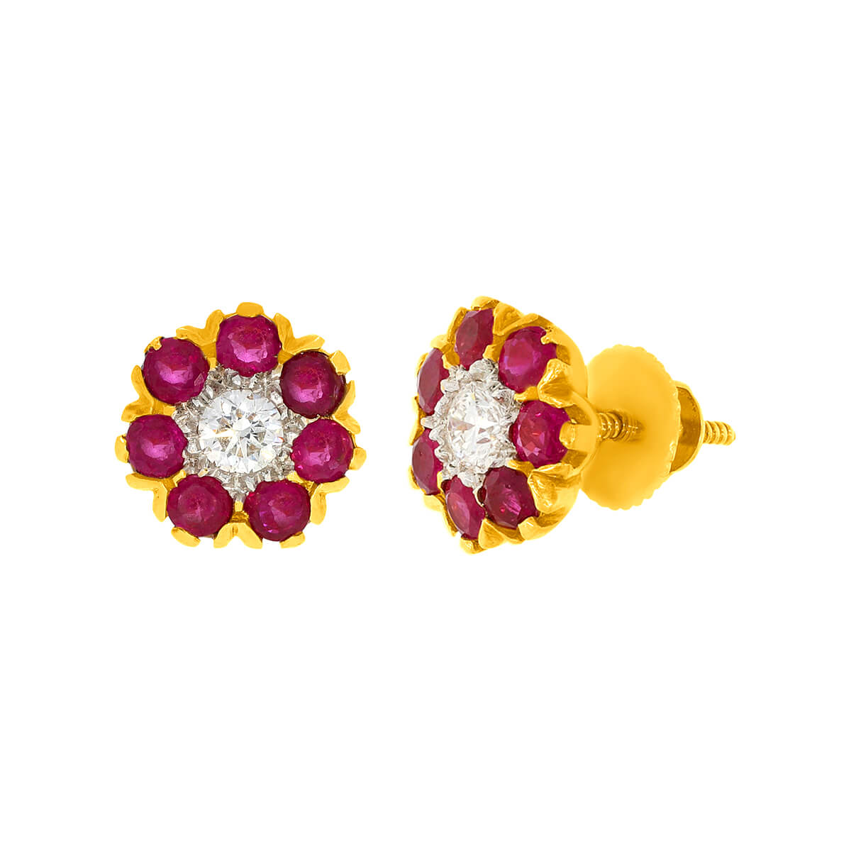 Cherry Blossom 18K Diamond Studs for Modern Flair